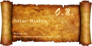 Odler Mietta névjegykártya